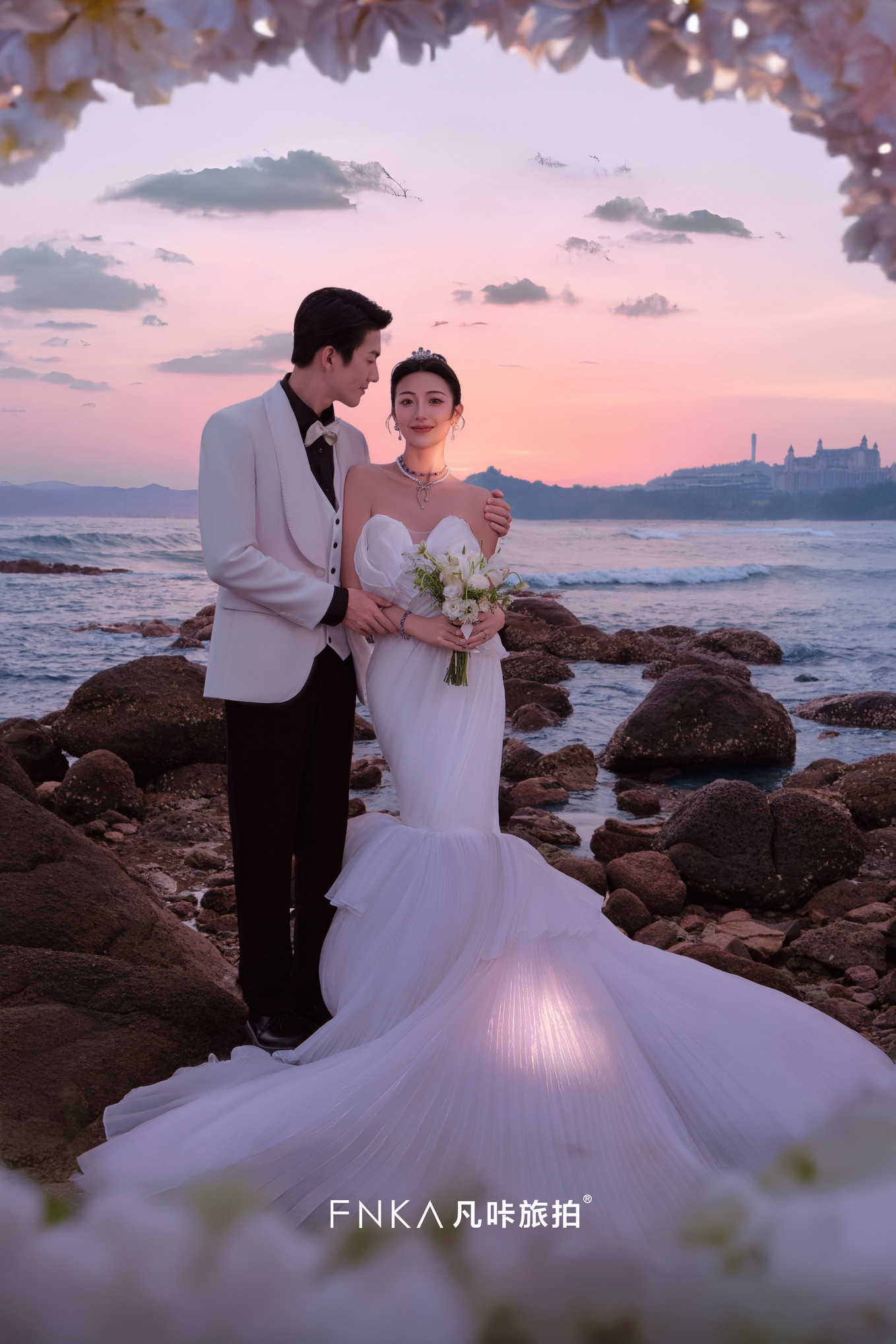 清水湾礁石婚纱照4