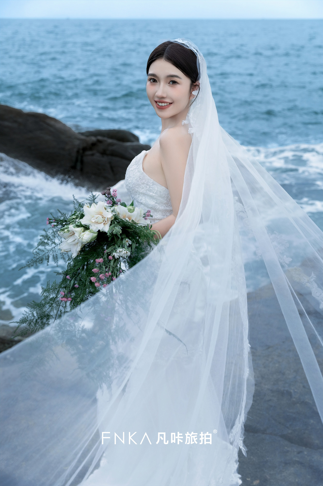 红塘湾-礁石海景婚纱照6