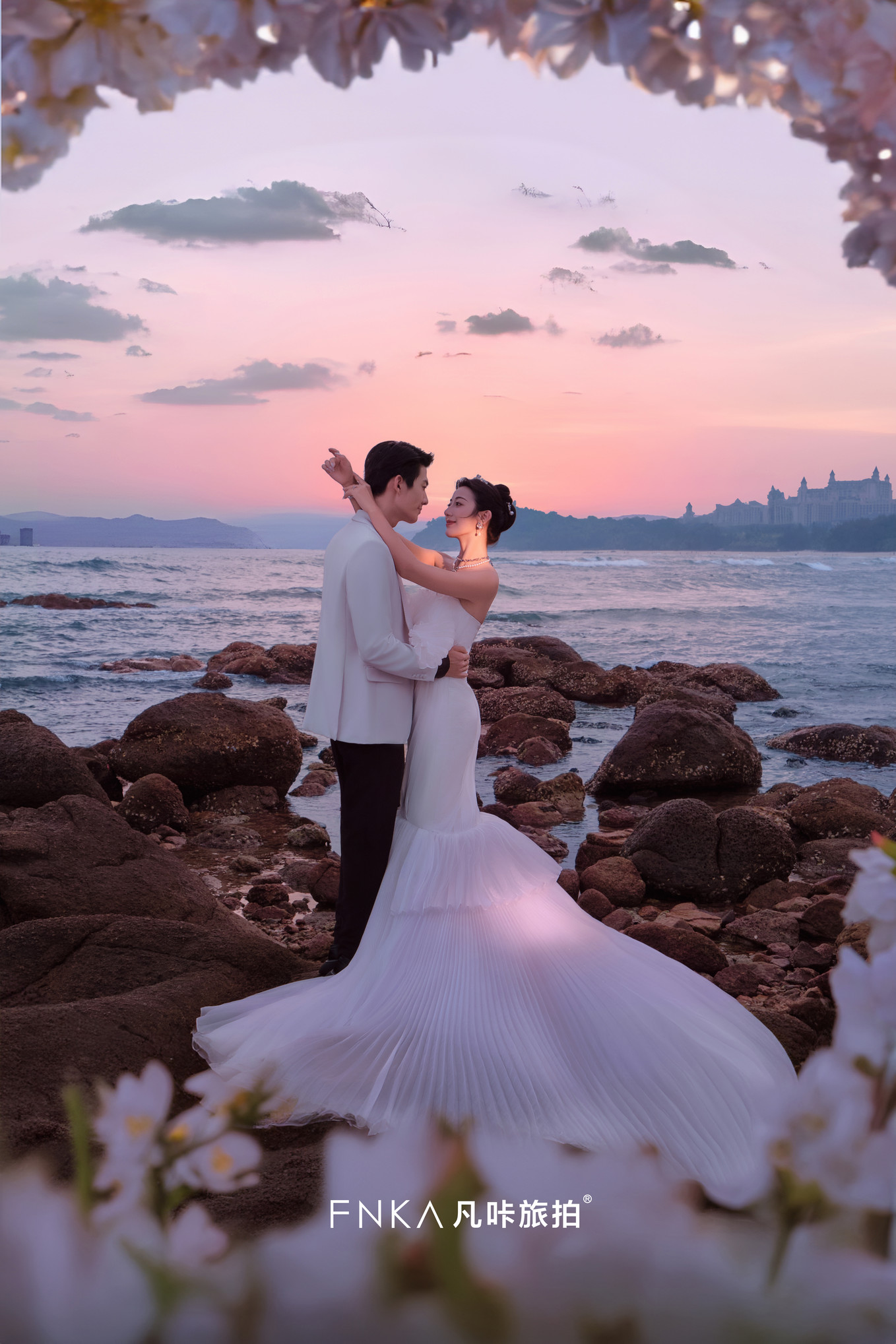 清水湾礁石婚纱照2
