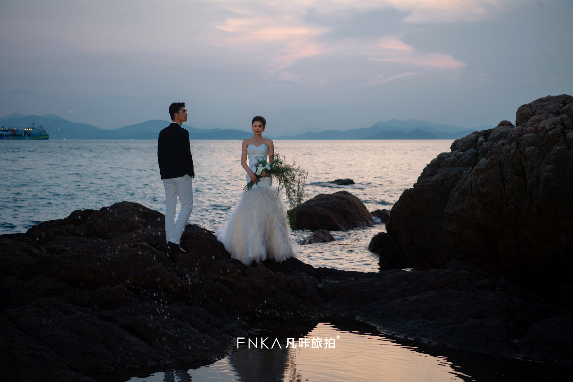 海邊夜景婚紗照0