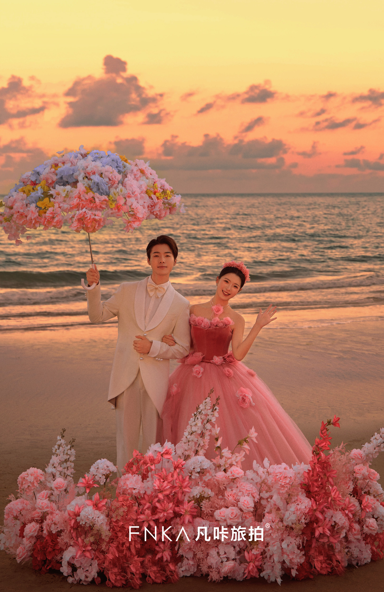 夕陽海景婚紗照2
