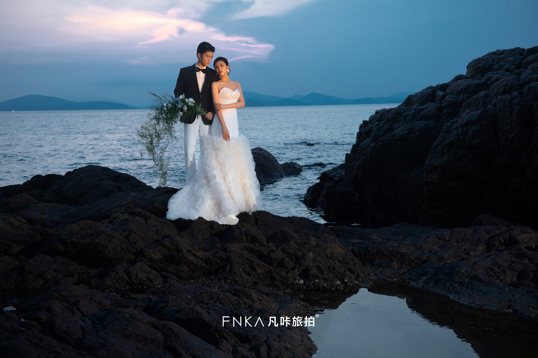 海邊夜景婚紗照1